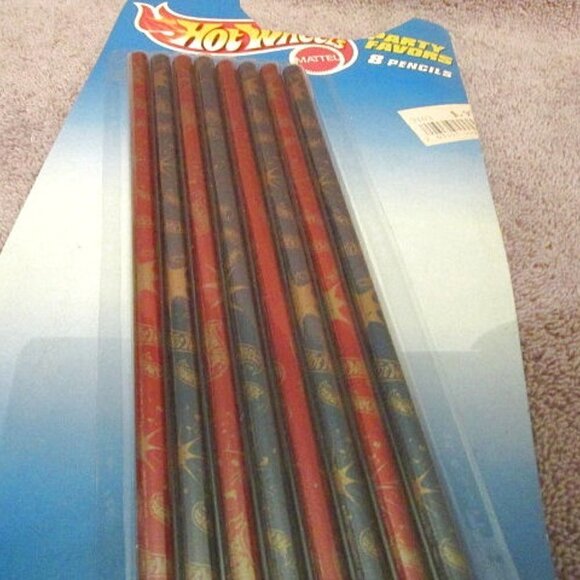 NOS Vintage HOT WHEELS 8 Count PENCILS Mattel FLAME Blue TARA Collectible 1997 - Picture 3 of 6
